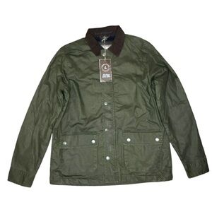 Tailor Vintage Heritage Men’s Forest Green Waxed Jacket Zip Up Jacket Medium